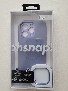 Ohsnap!! iPhone 16 Pro Case with MagSafe and Metal Trim, Crushed Orchid.